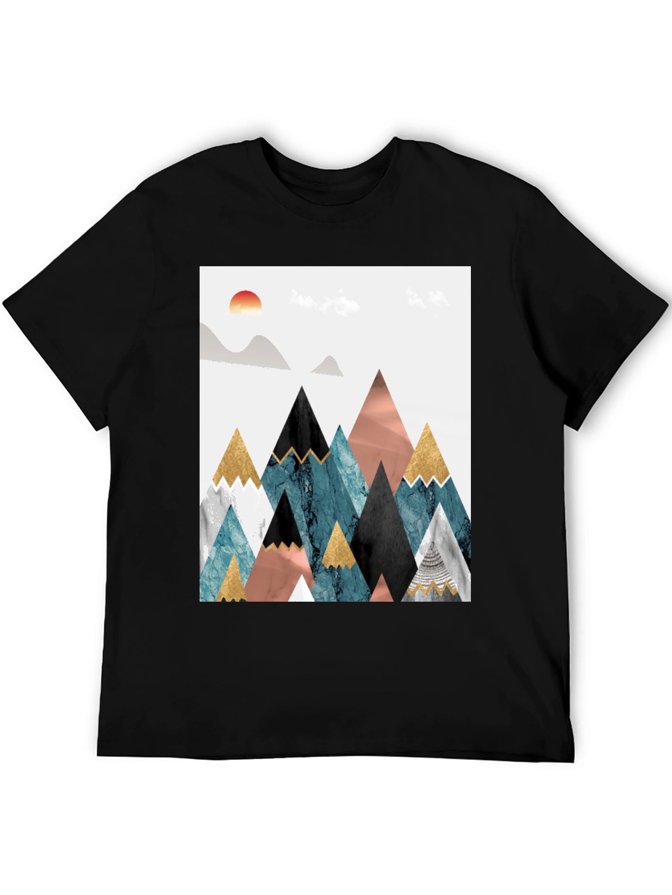 Geometric Mountain Scene Graphic Tee