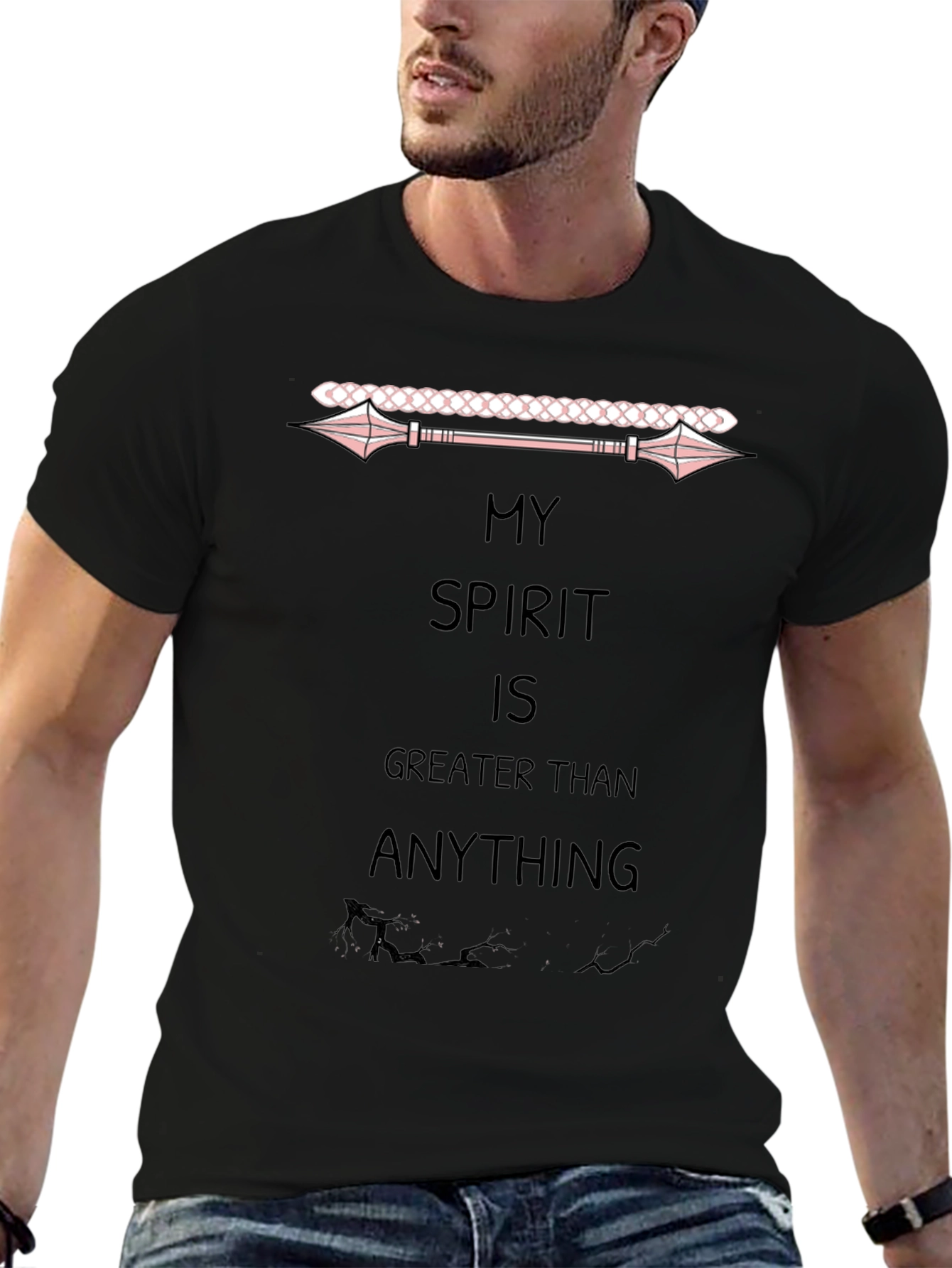 My Spirit is Greater Than Anything Black T-Shirt
