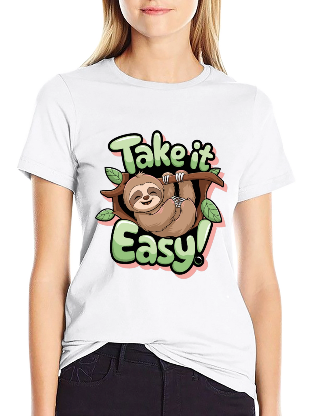 Take it Easy Sloth Graphic Tee - Relaxed Fit