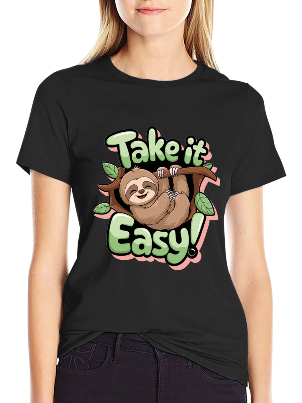 Take it Easy Sloth Graphic Tee - Relaxed Fit
