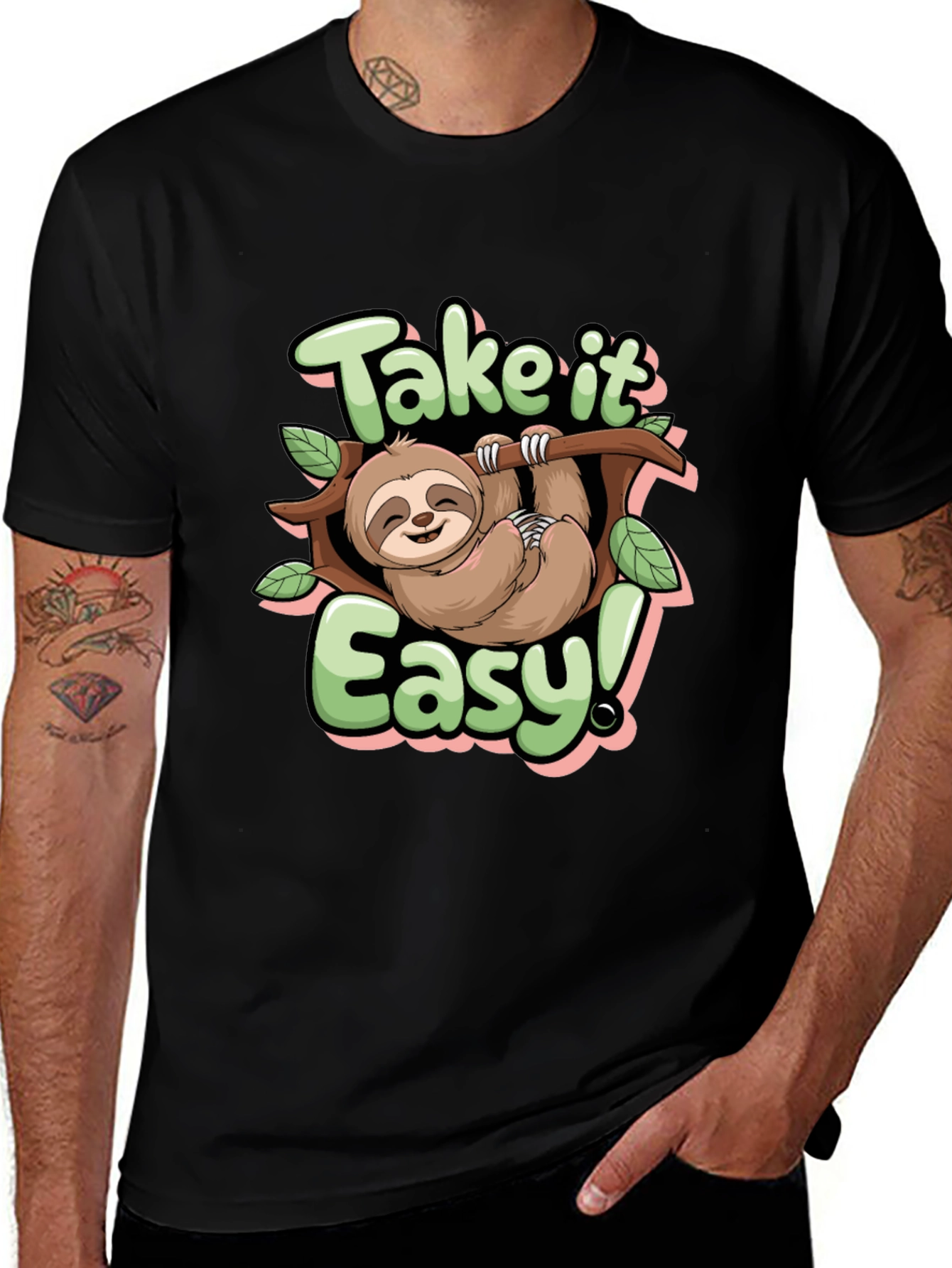 Take it Easy Sloth Graphic Tee - Relaxed Fit