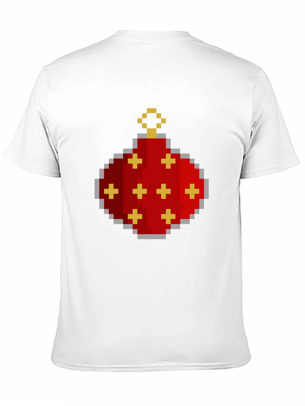 Pixelated Christmas Ornament Graphic Tee - Black