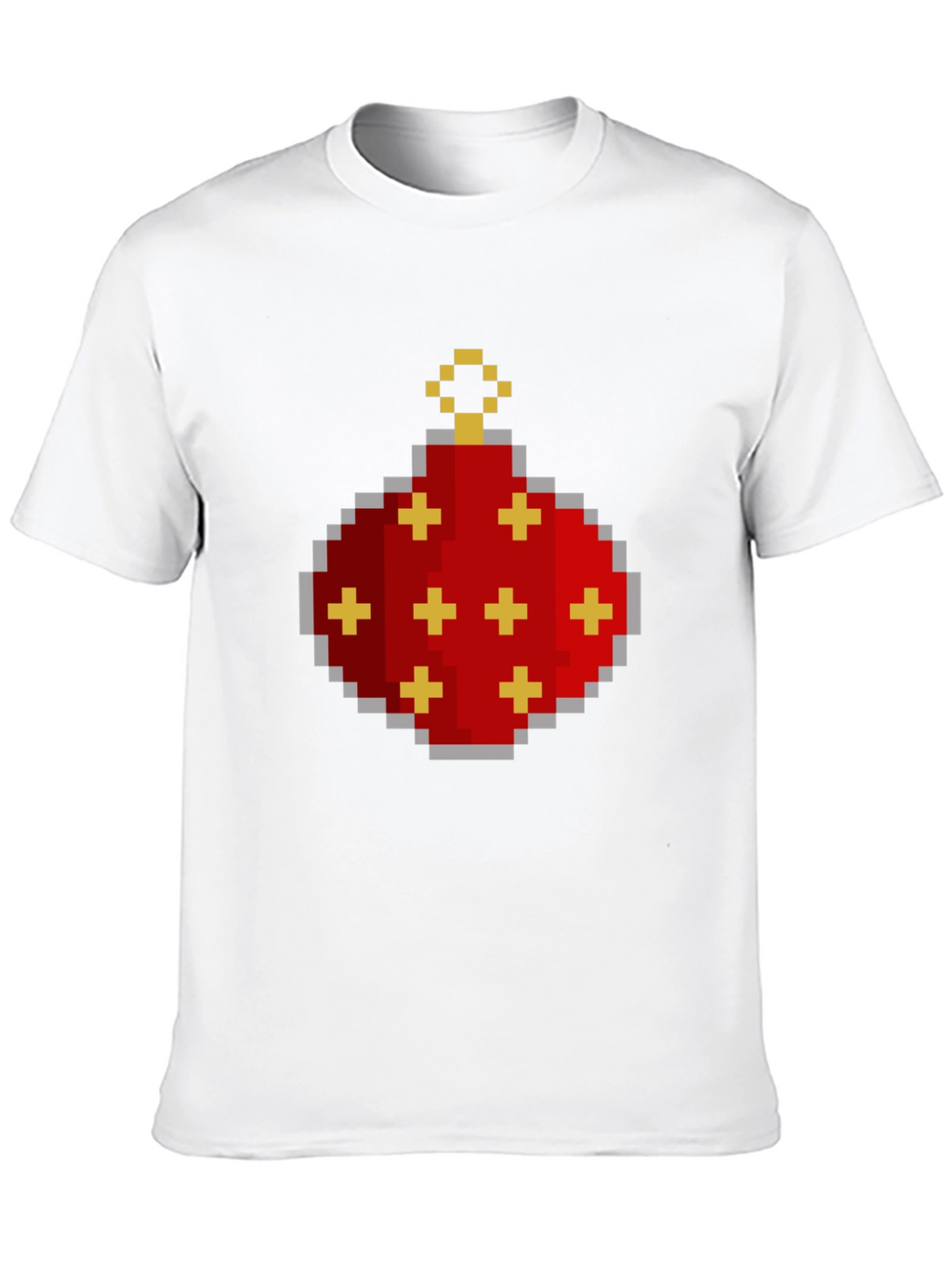 Pixelated Christmas Ornament Graphic Tee - Black