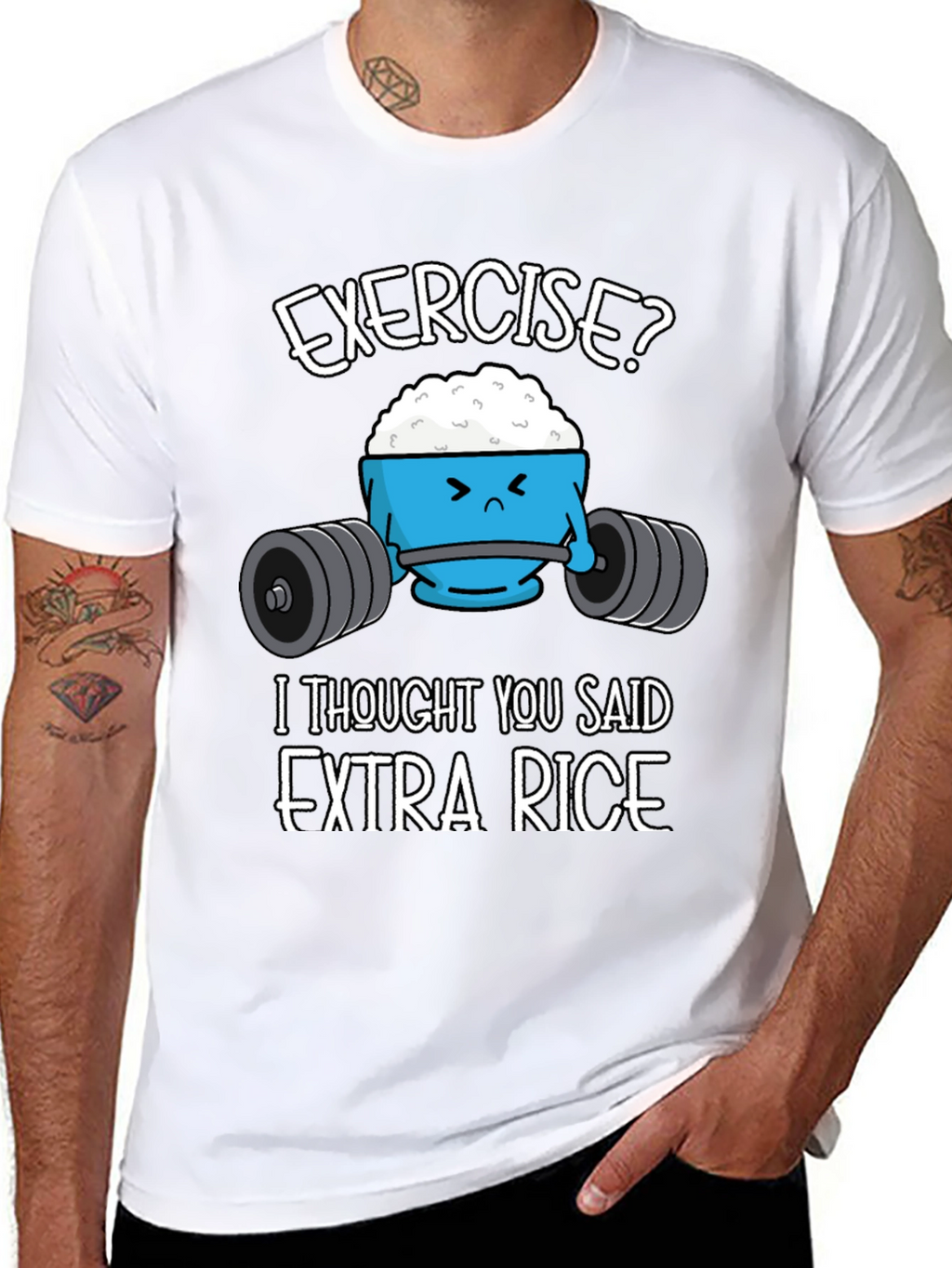 Funny Exercise? Extra Rice Graphic T-Shirt