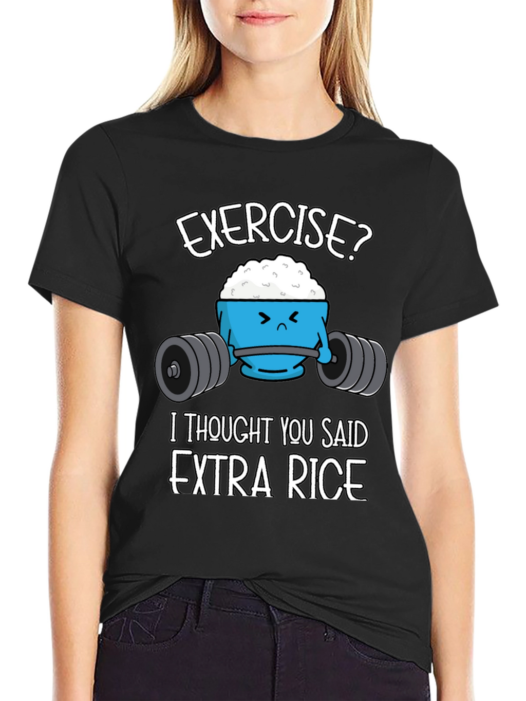 Funny Exercise? Extra Rice Graphic T-Shirt