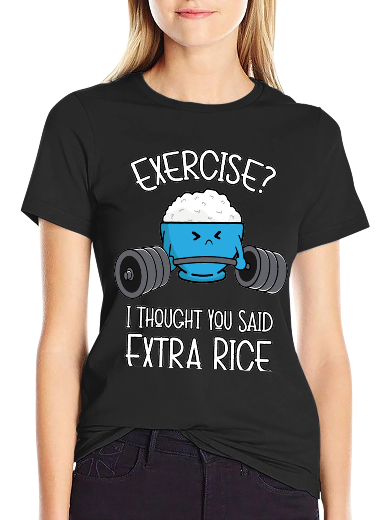 Funny Exercise? Extra Rice Graphic T-Shirt