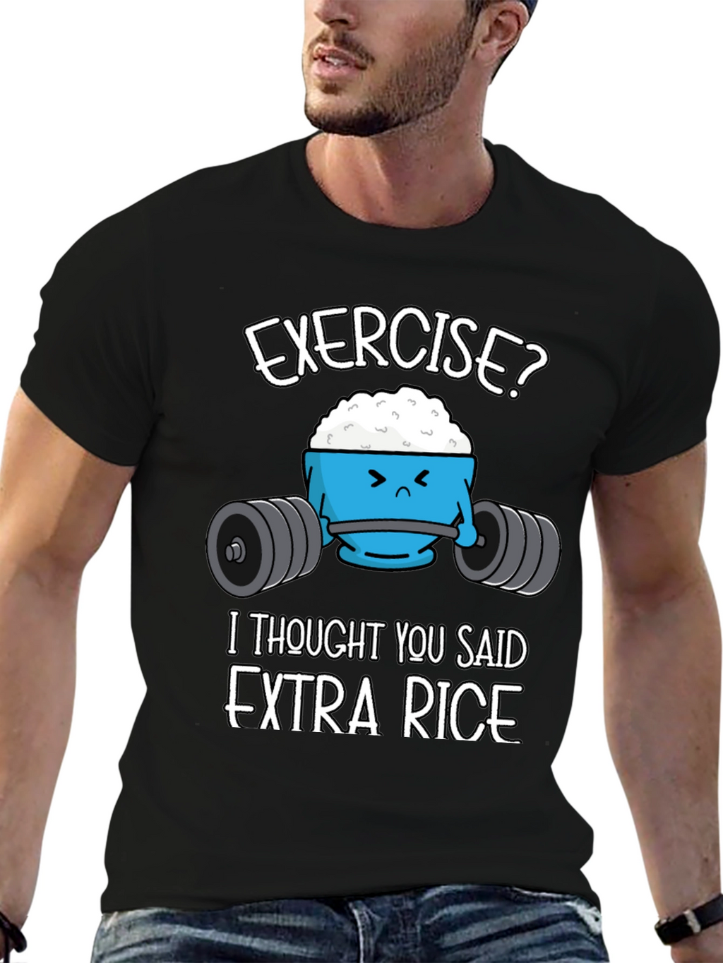 Funny Exercise? Extra Rice Graphic T-Shirt