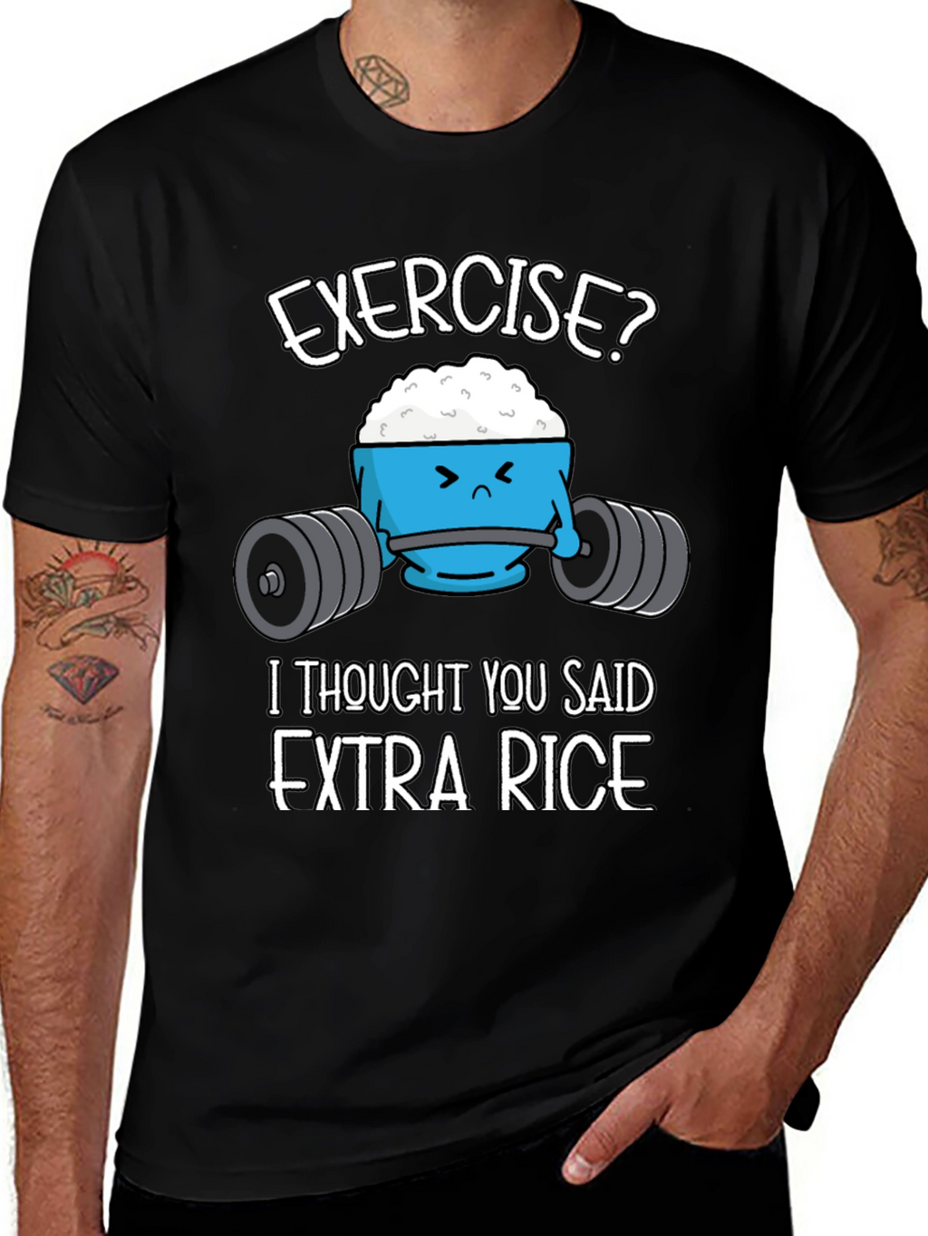 Funny Exercise? Extra Rice Graphic T-Shirt