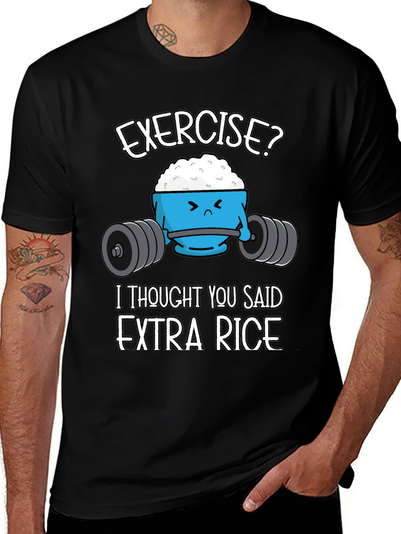 Funny Exercise? Extra Rice Graphic T-Shirt