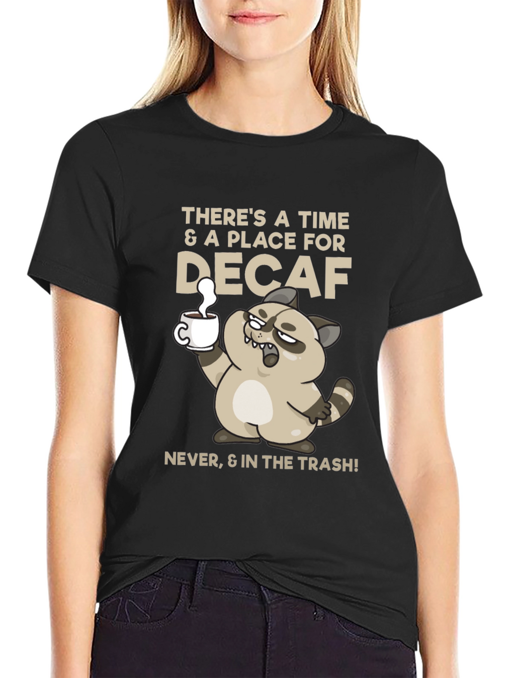 Funny Decaf Coffee Racoon T-Shirt
