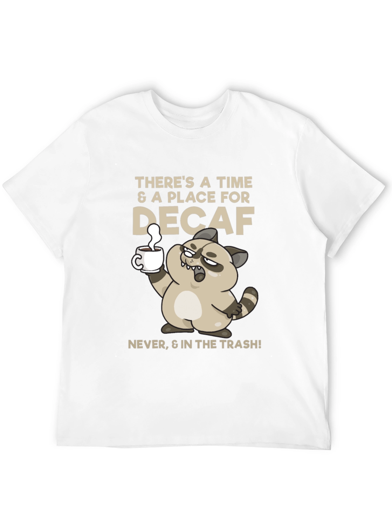 Funny Decaf Coffee Racoon T-Shirt