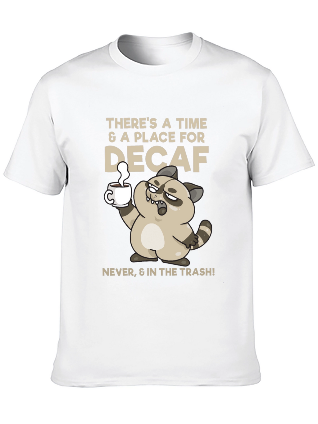 Funny Decaf Coffee Racoon T-Shirt
