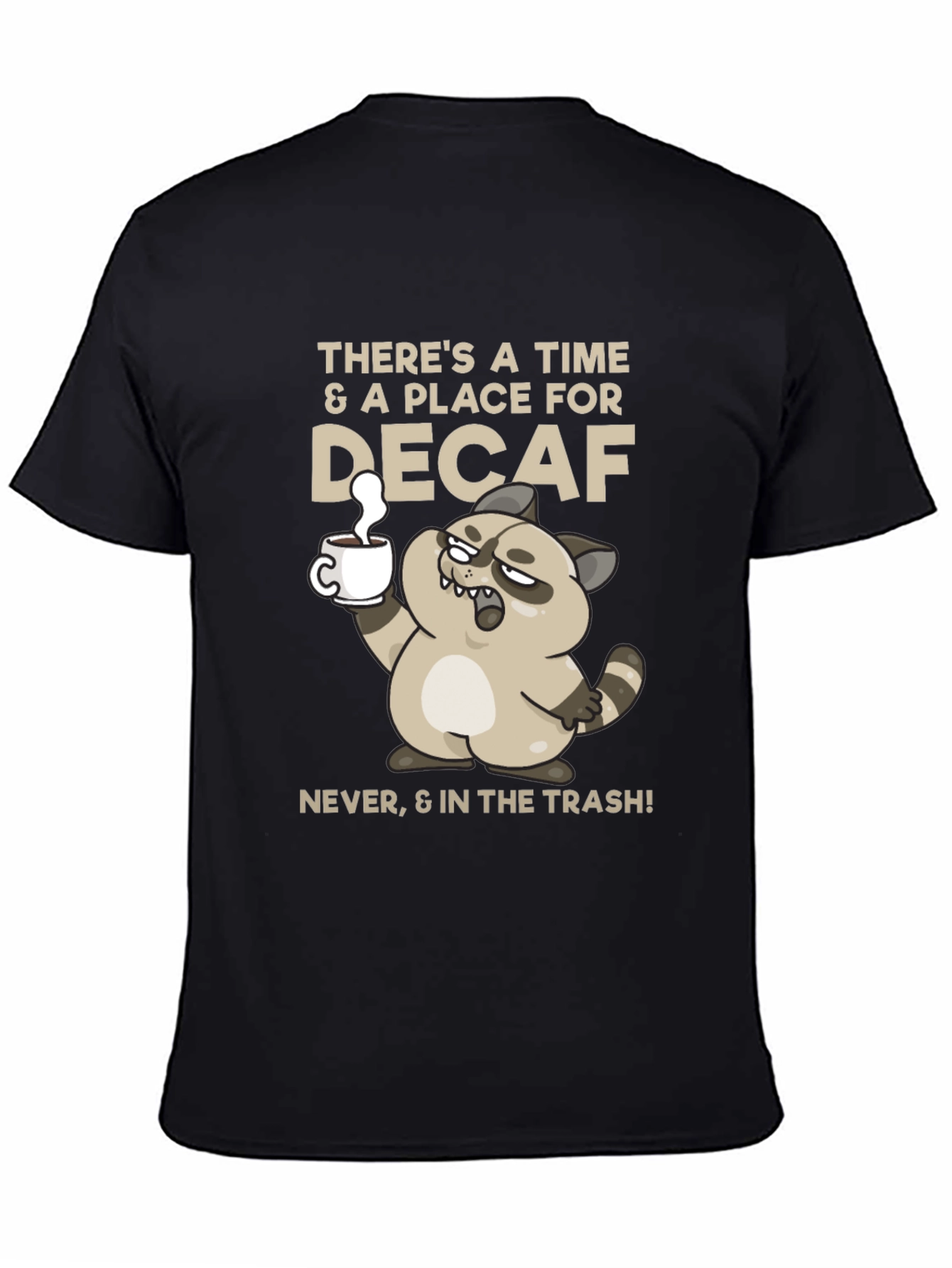 Funny Decaf Coffee Racoon T-Shirt