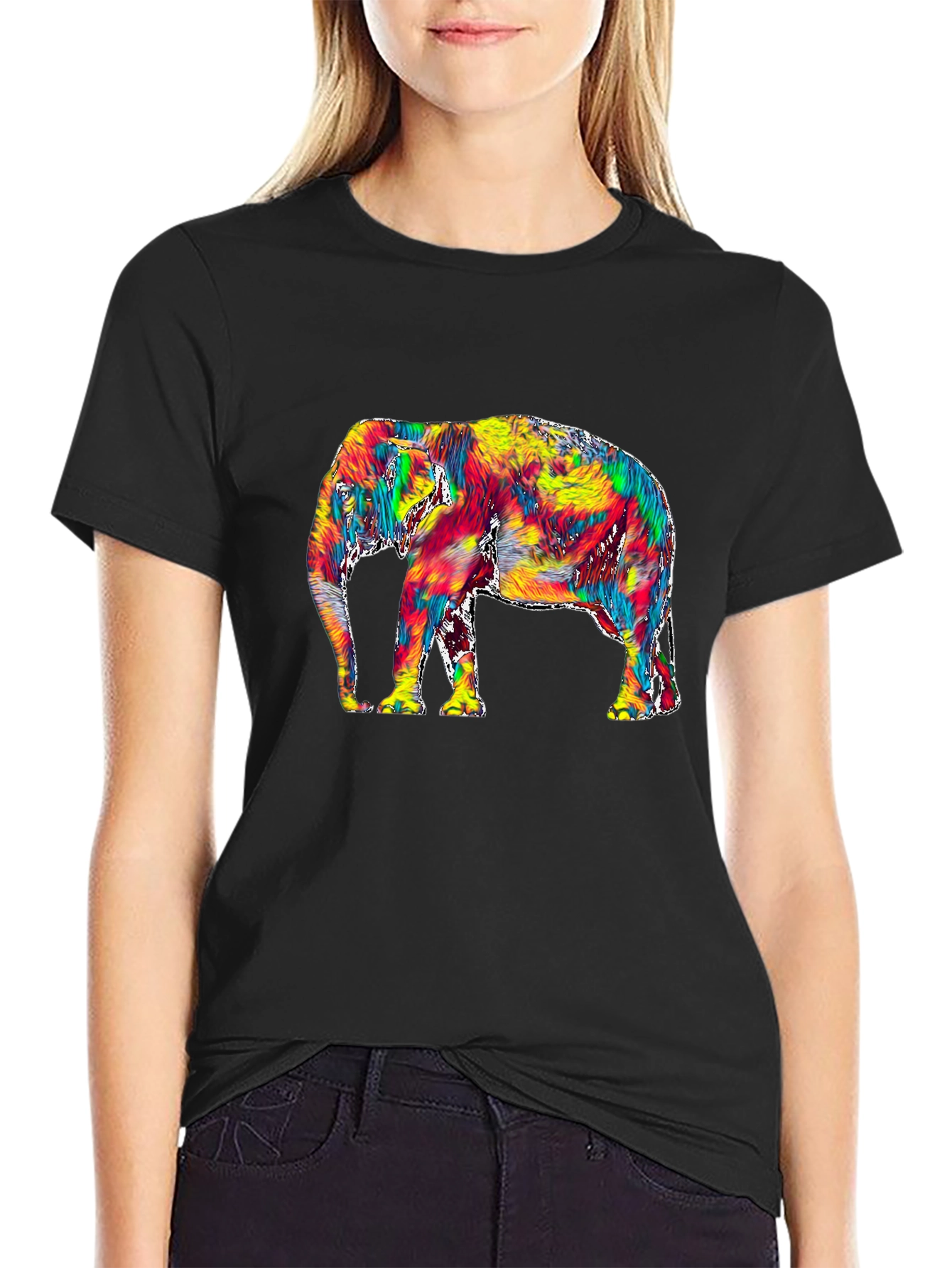 Vivid Elephant Graphic Tee - Stylish Mens T-Shirt
