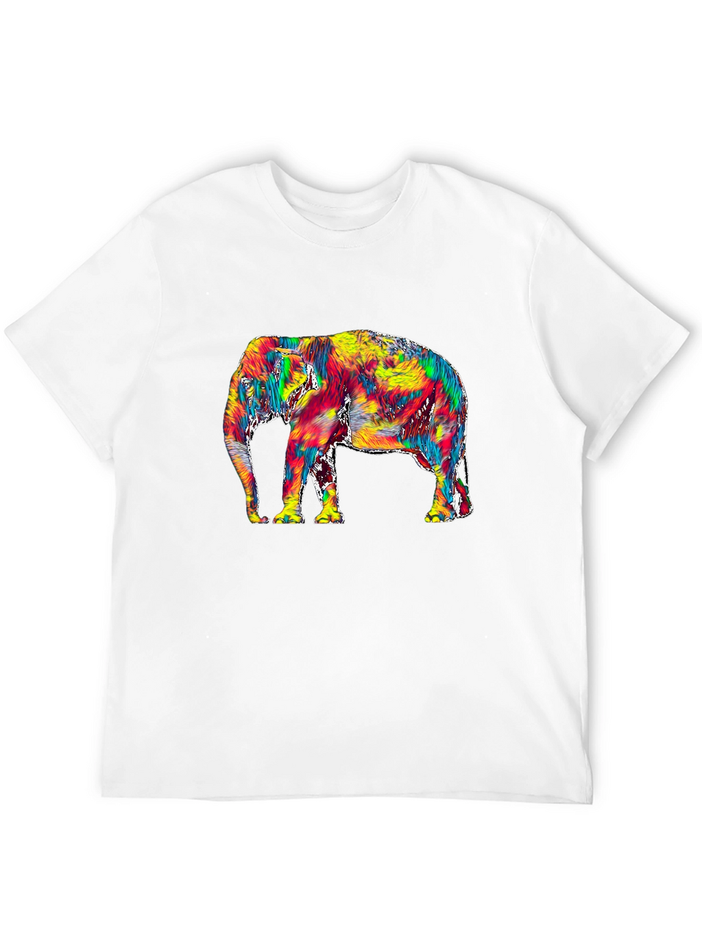Vivid Elephant Graphic Tee - Stylish Mens T-Shirt