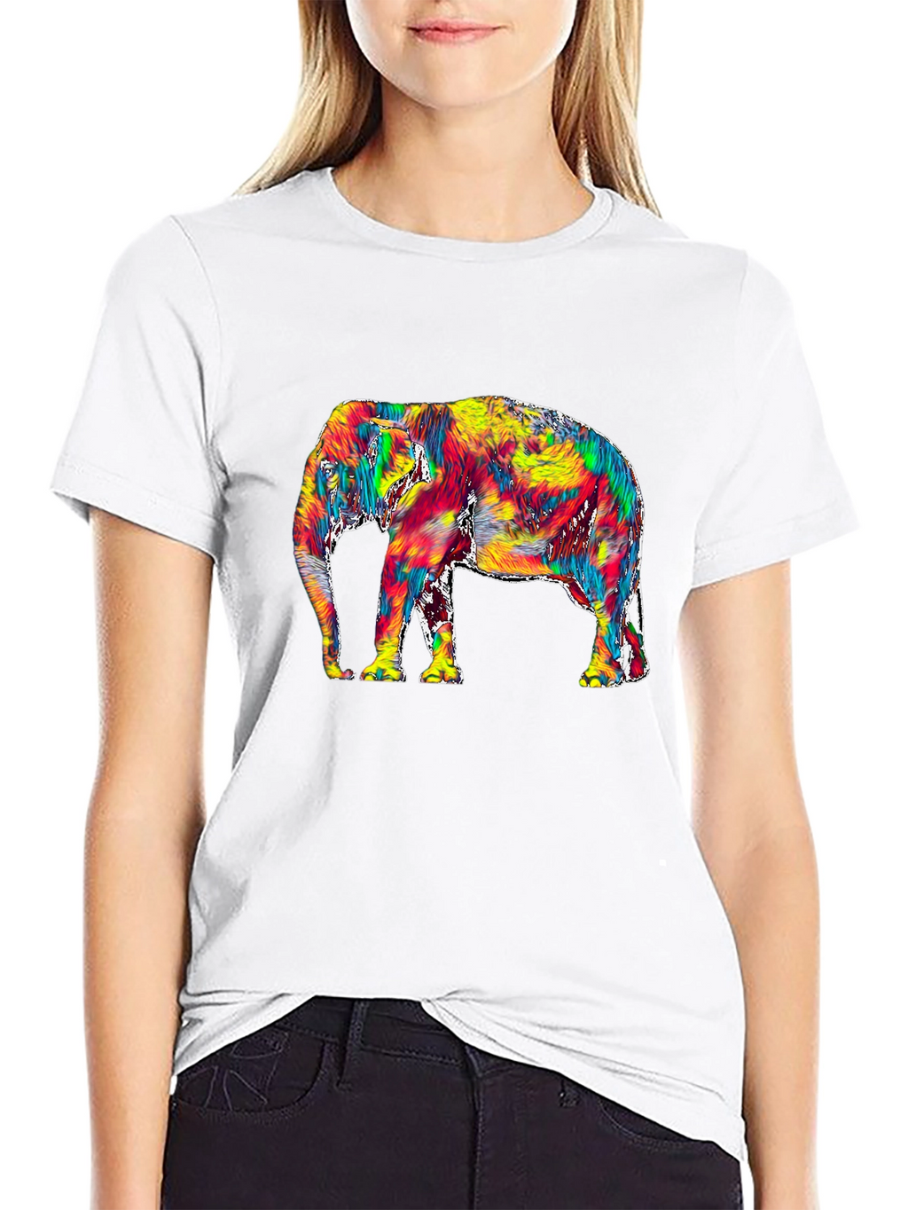 Vivid Elephant Graphic Tee - Stylish Mens T-Shirt