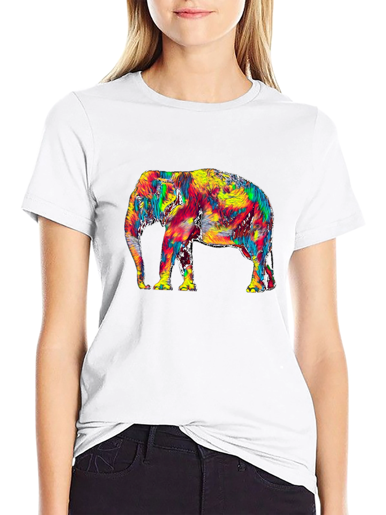 Vivid Elephant Graphic Tee - Stylish Mens T-Shirt