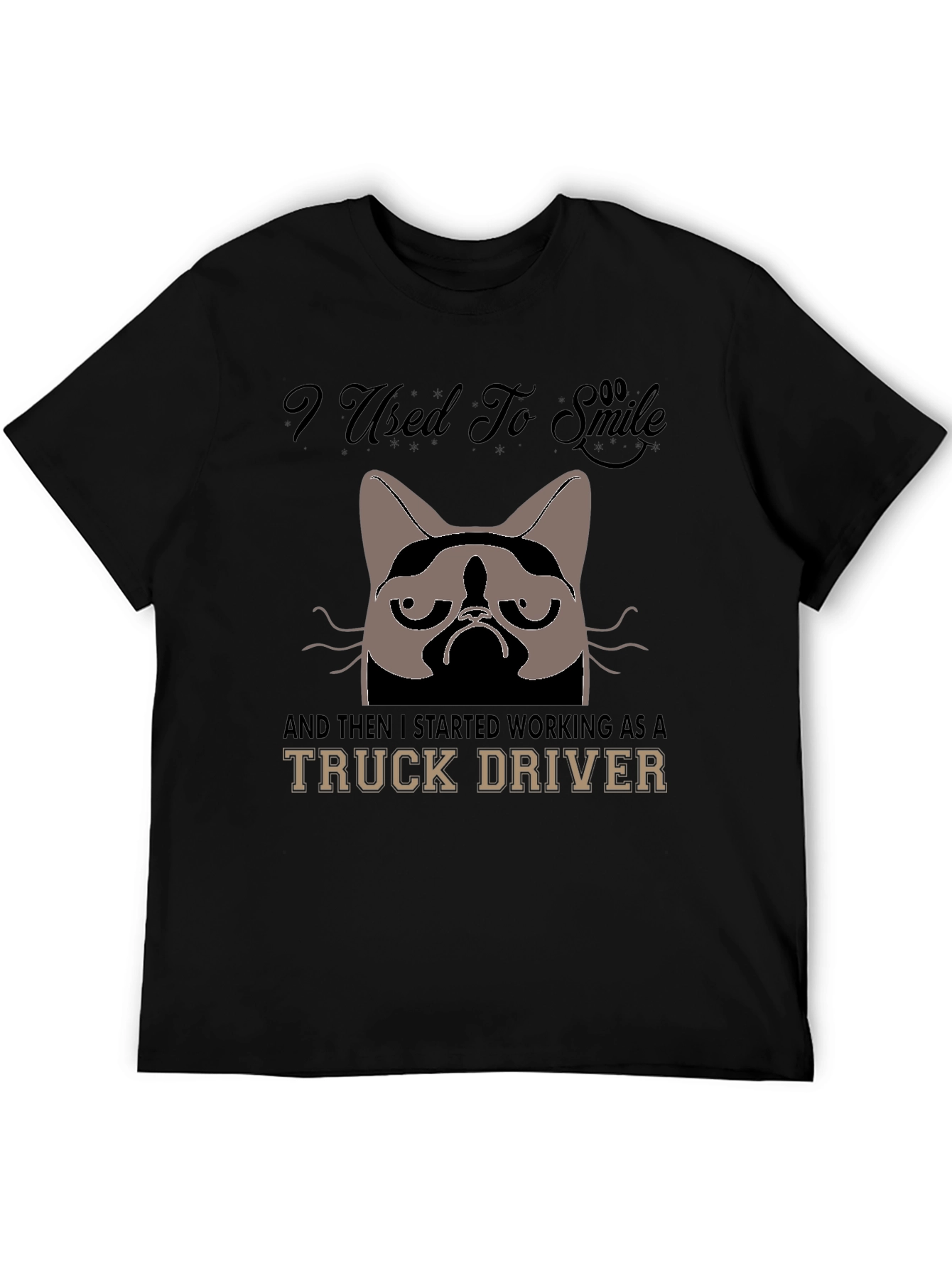Grumpy Cat Truck Driver Graphic T-Shirt
