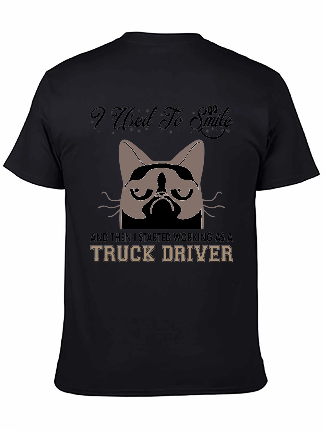 Grumpy Cat Truck Driver Graphic T-Shirt