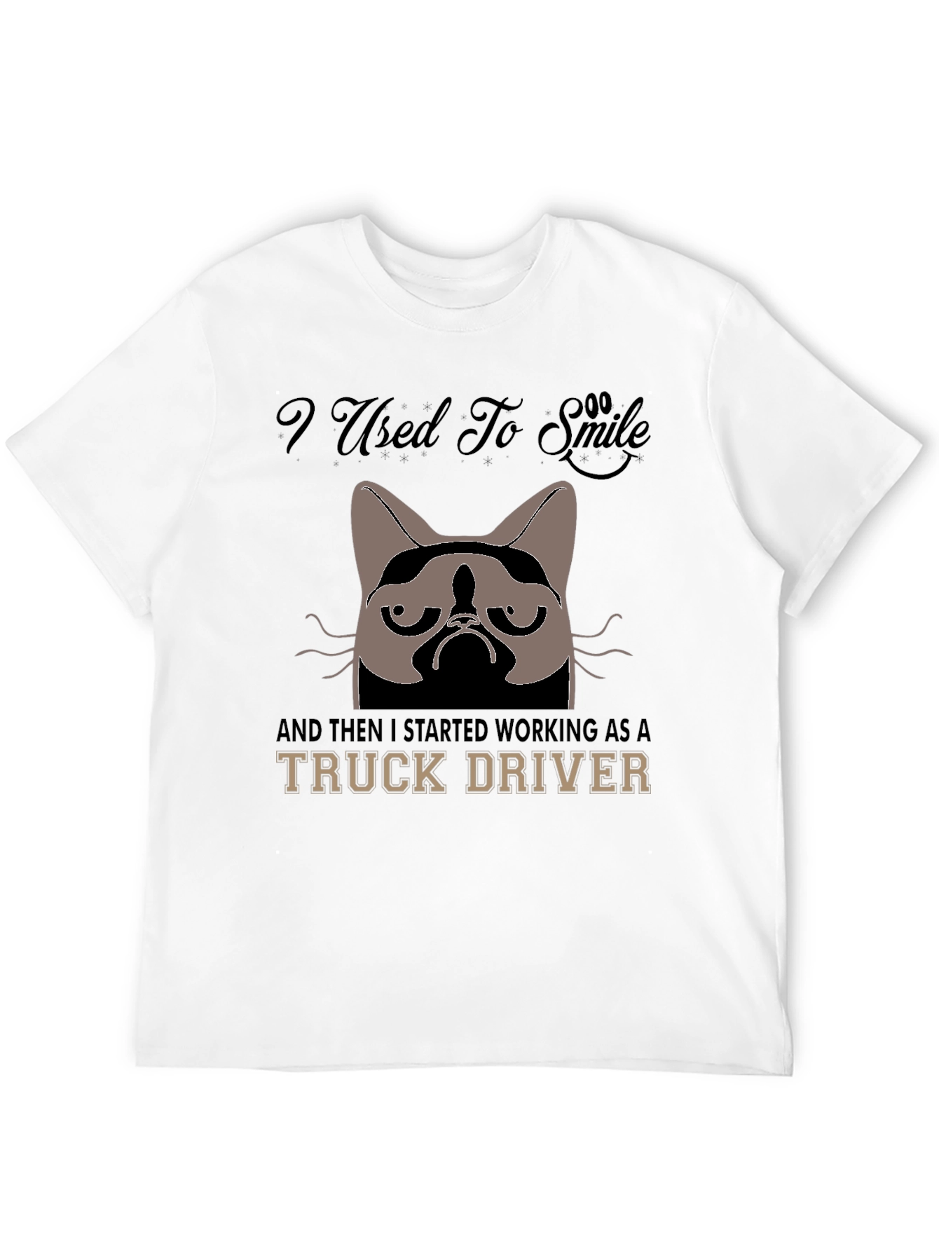 Grumpy Cat Truck Driver Graphic T-Shirt