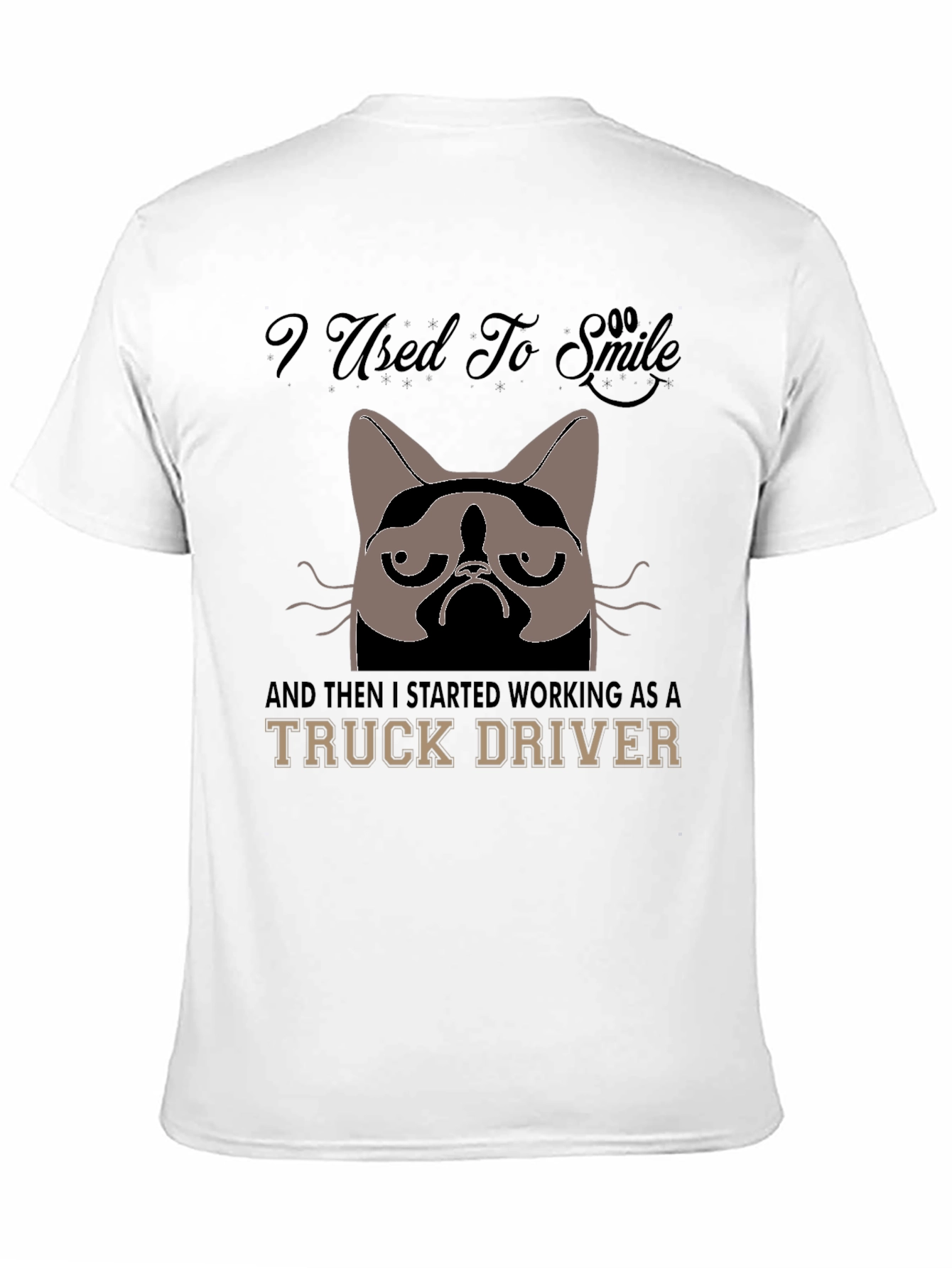Grumpy Cat Truck Driver Graphic T-Shirt
