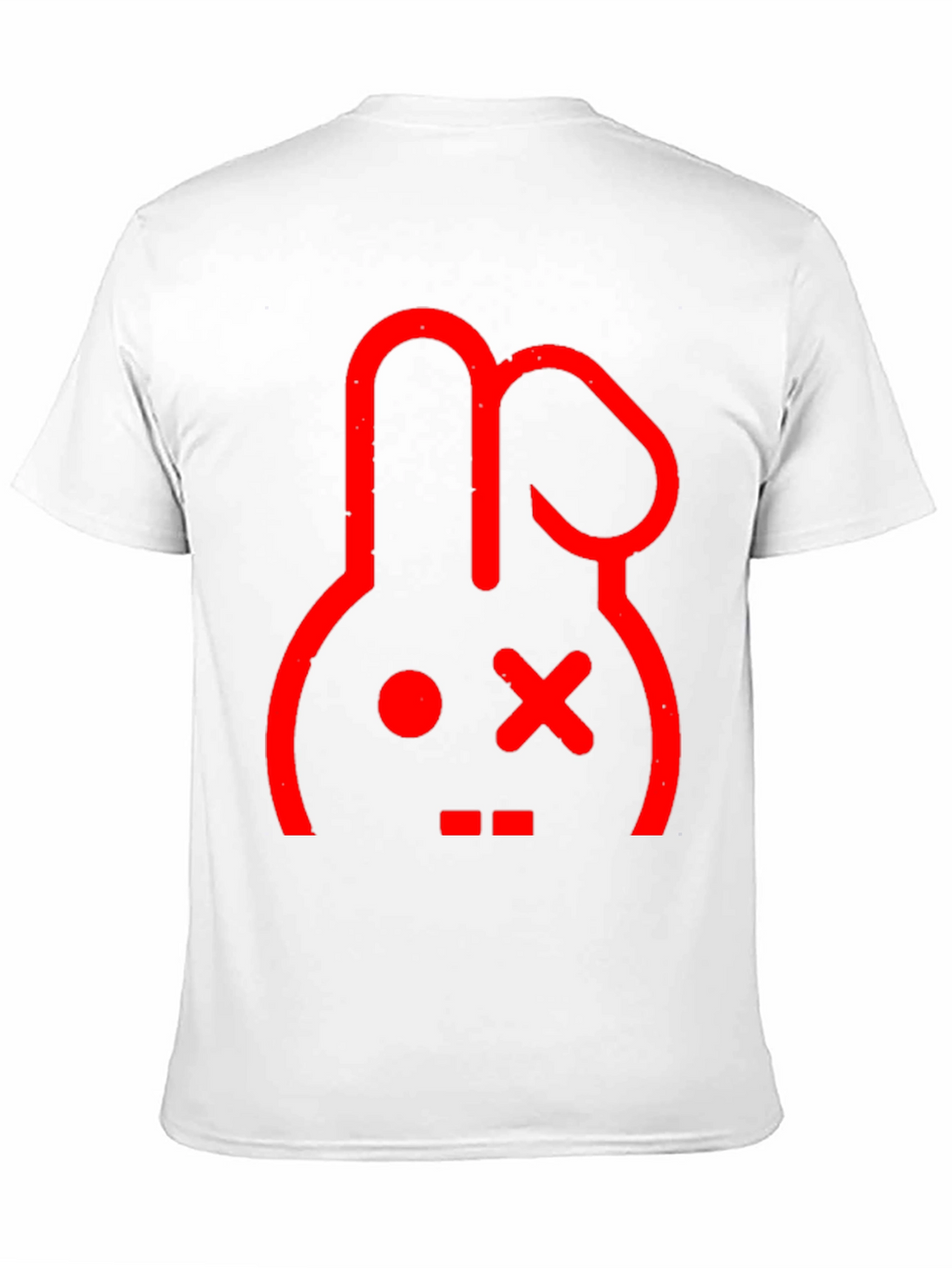 Red Rabbit Graphic Print Black T-Shirt