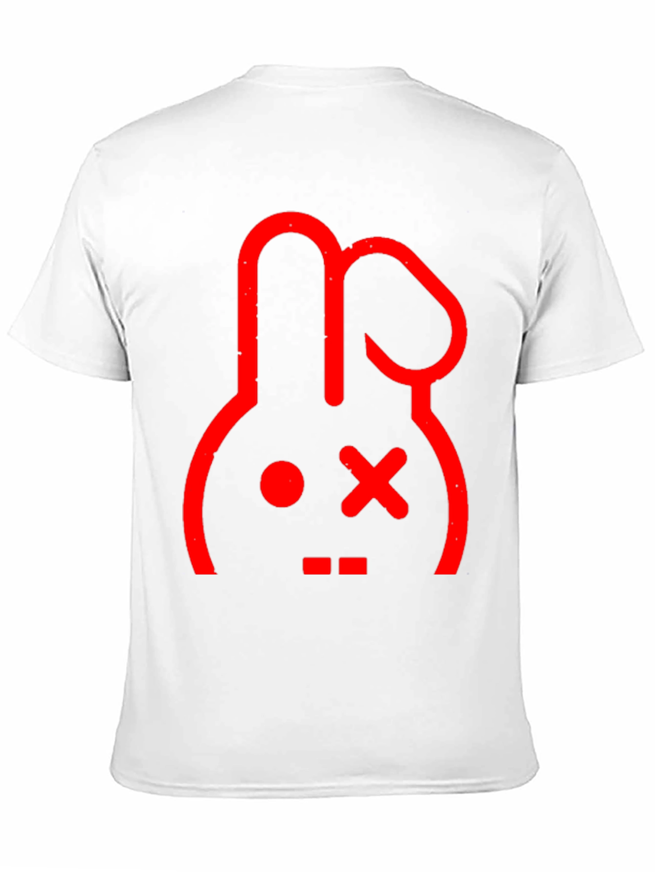 Red Rabbit Graphic Print Black T-Shirt