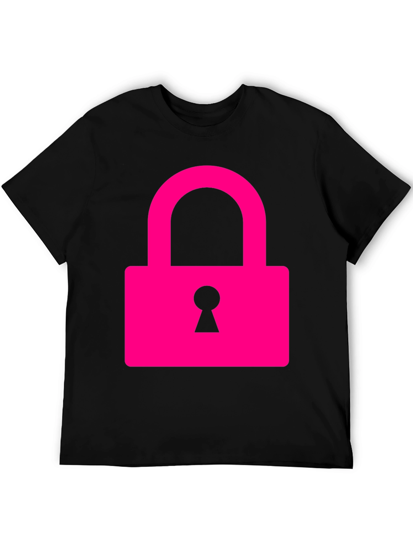 Cool Pink Lock Graphic T-Shirt