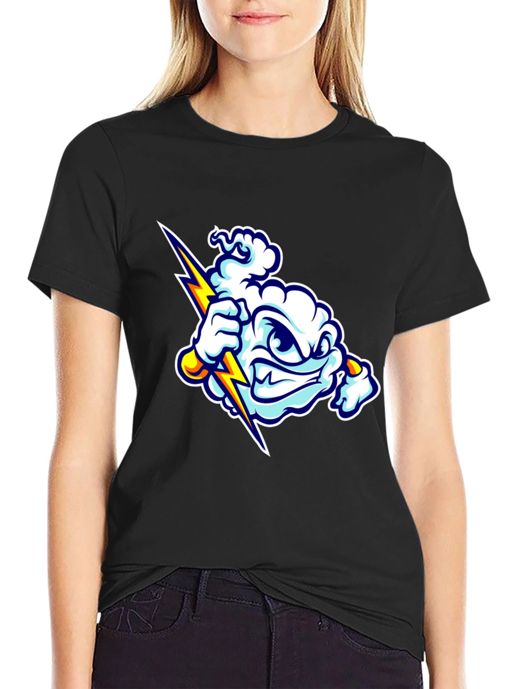 Storm Cloud Graphic T-Shirt - Black Cotton Tee