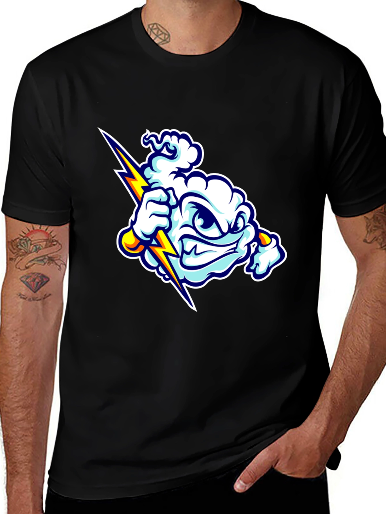 Storm Cloud Graphic T-Shirt - Black Cotton Tee