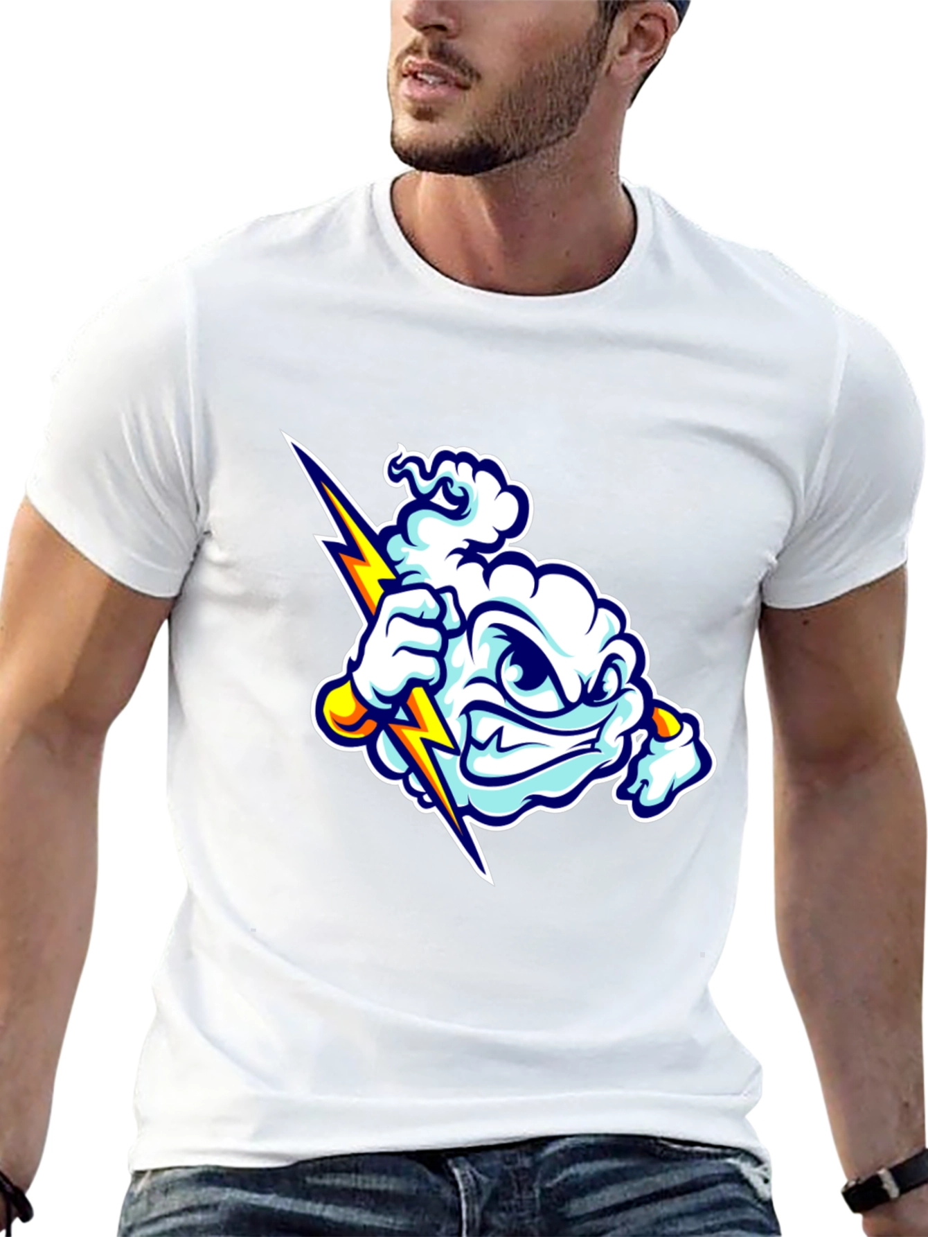 Storm Cloud Graphic T-Shirt - Black Cotton Tee