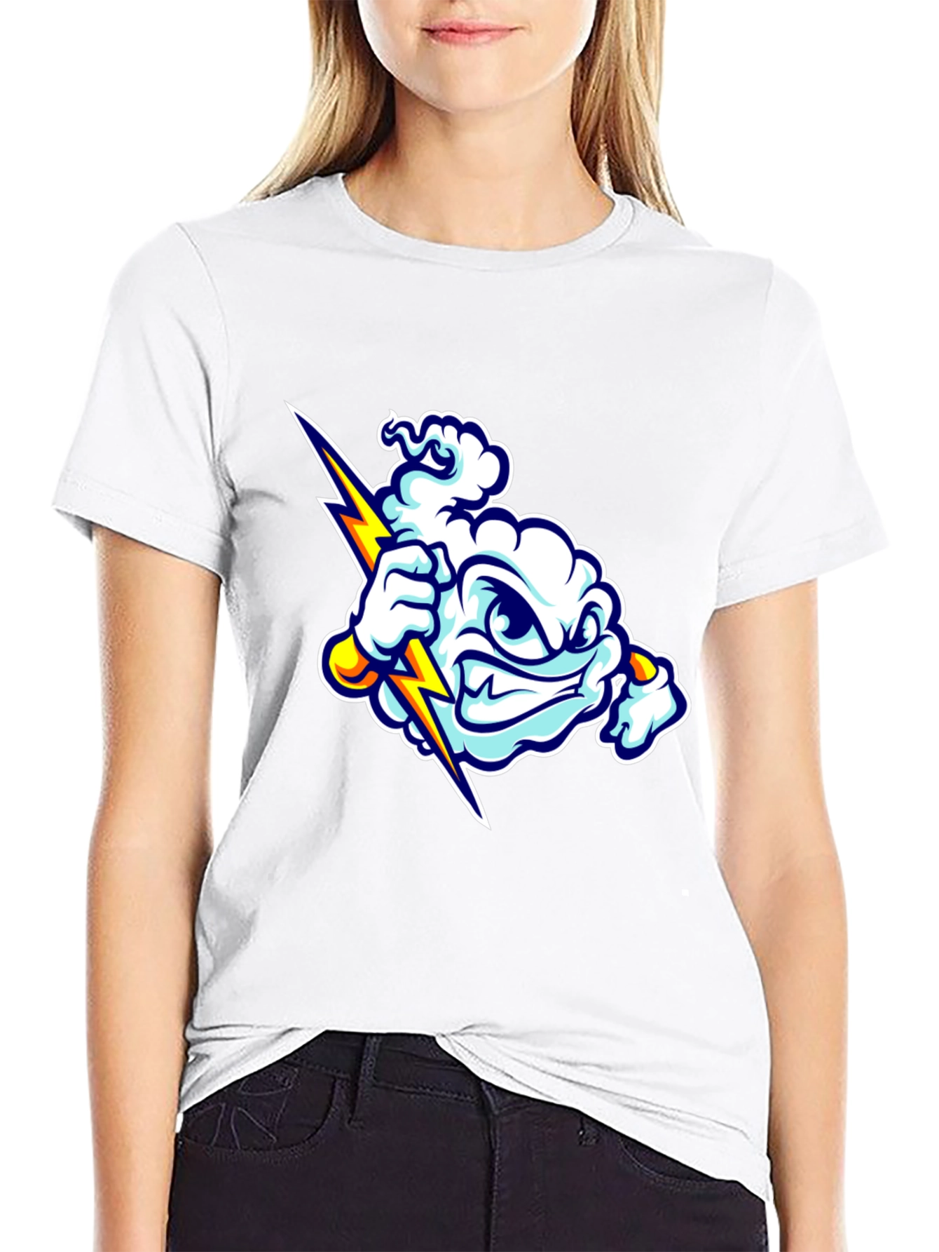 Storm Cloud Graphic T-Shirt - Black Cotton Tee