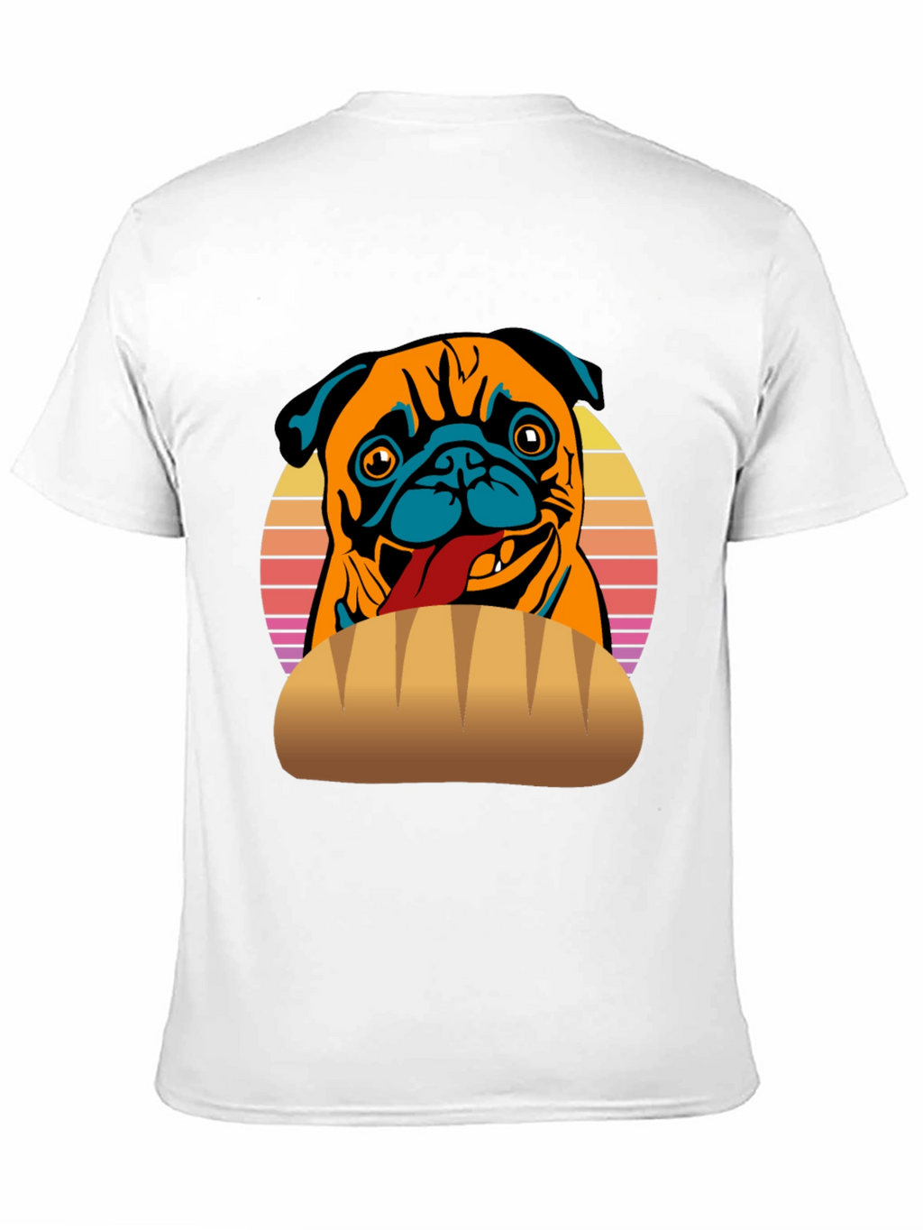 Pug in a Bun T-Shirt - Funny Dog Tee
