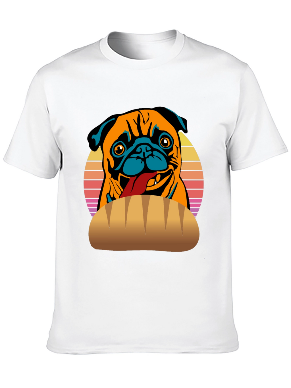 Pug in a Bun T-Shirt - Funny Dog Tee