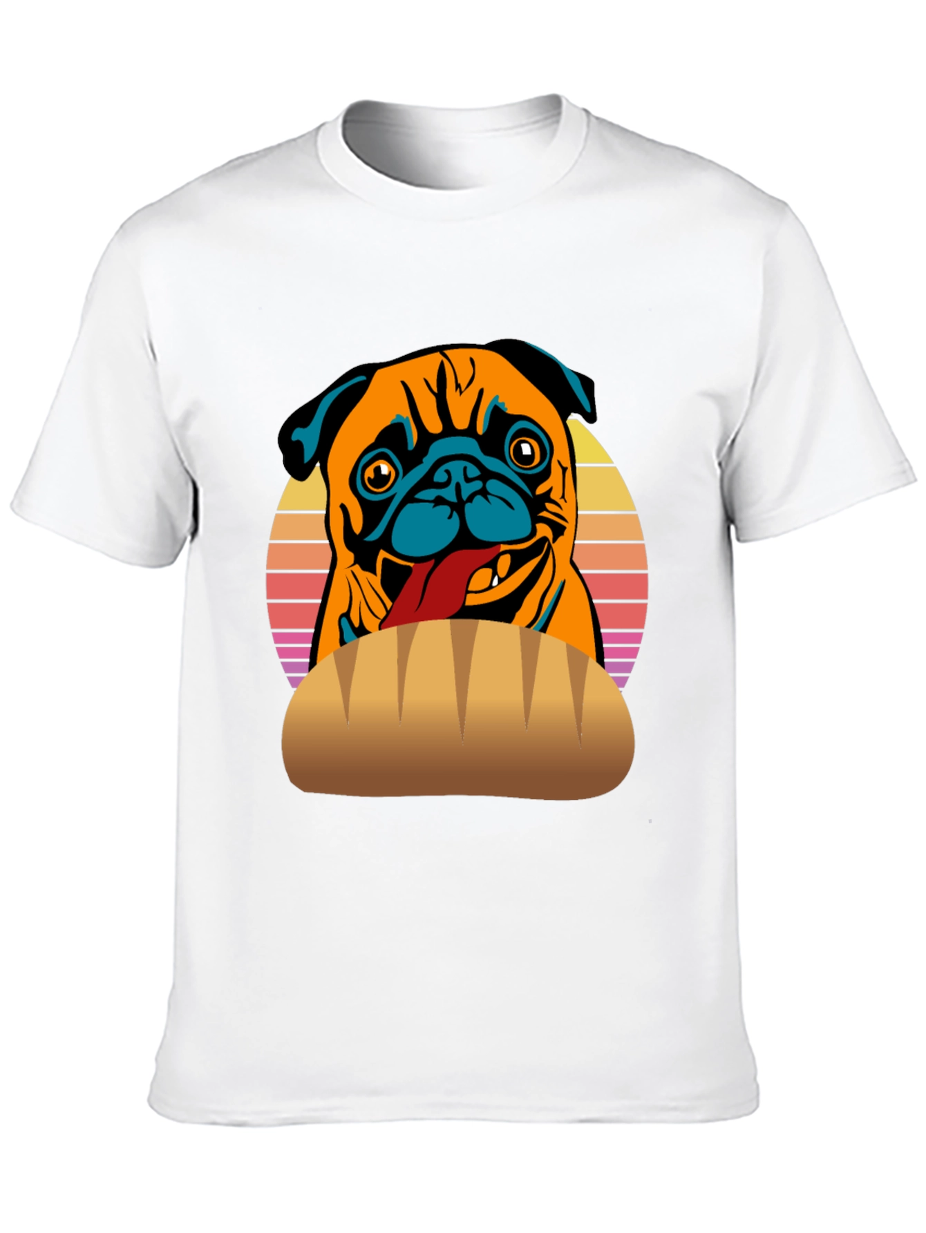 Pug in a Bun T-Shirt - Funny Dog Tee