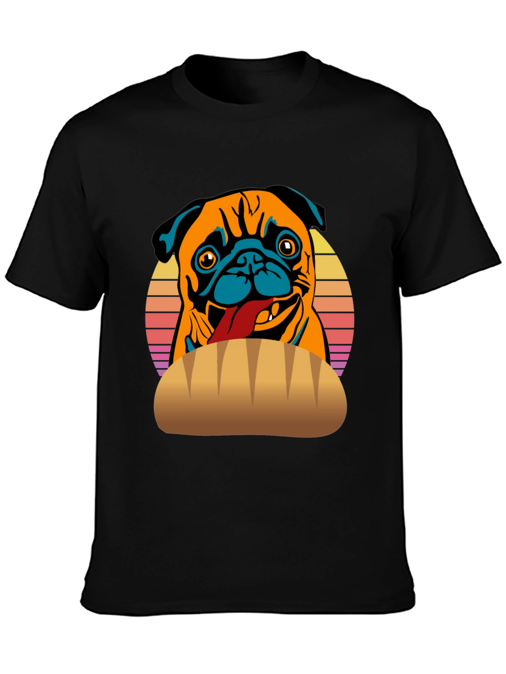 Pug in a Bun T-Shirt - Funny Dog Tee