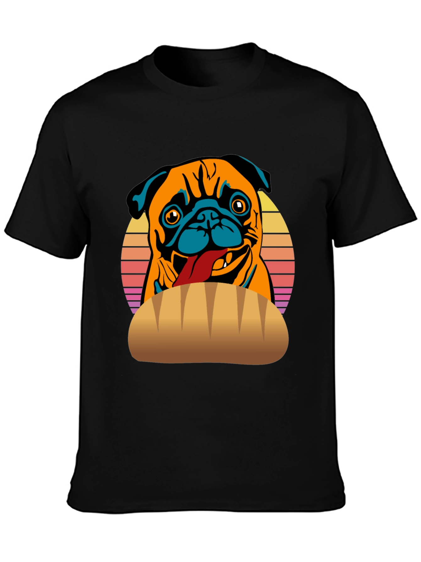 Pug in a Bun T-Shirt - Funny Dog Tee