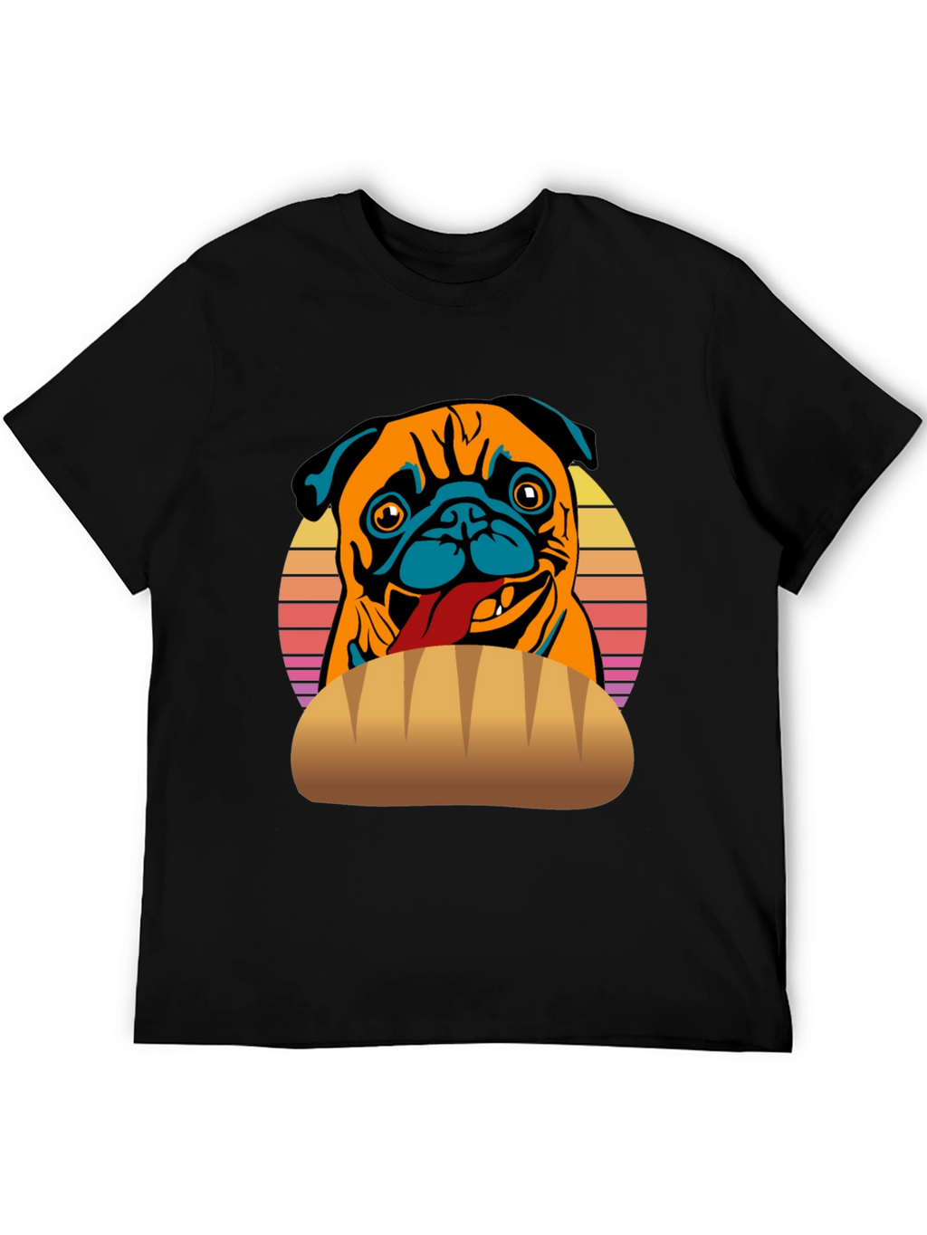 Pug in a Bun T-Shirt - Funny Dog Tee