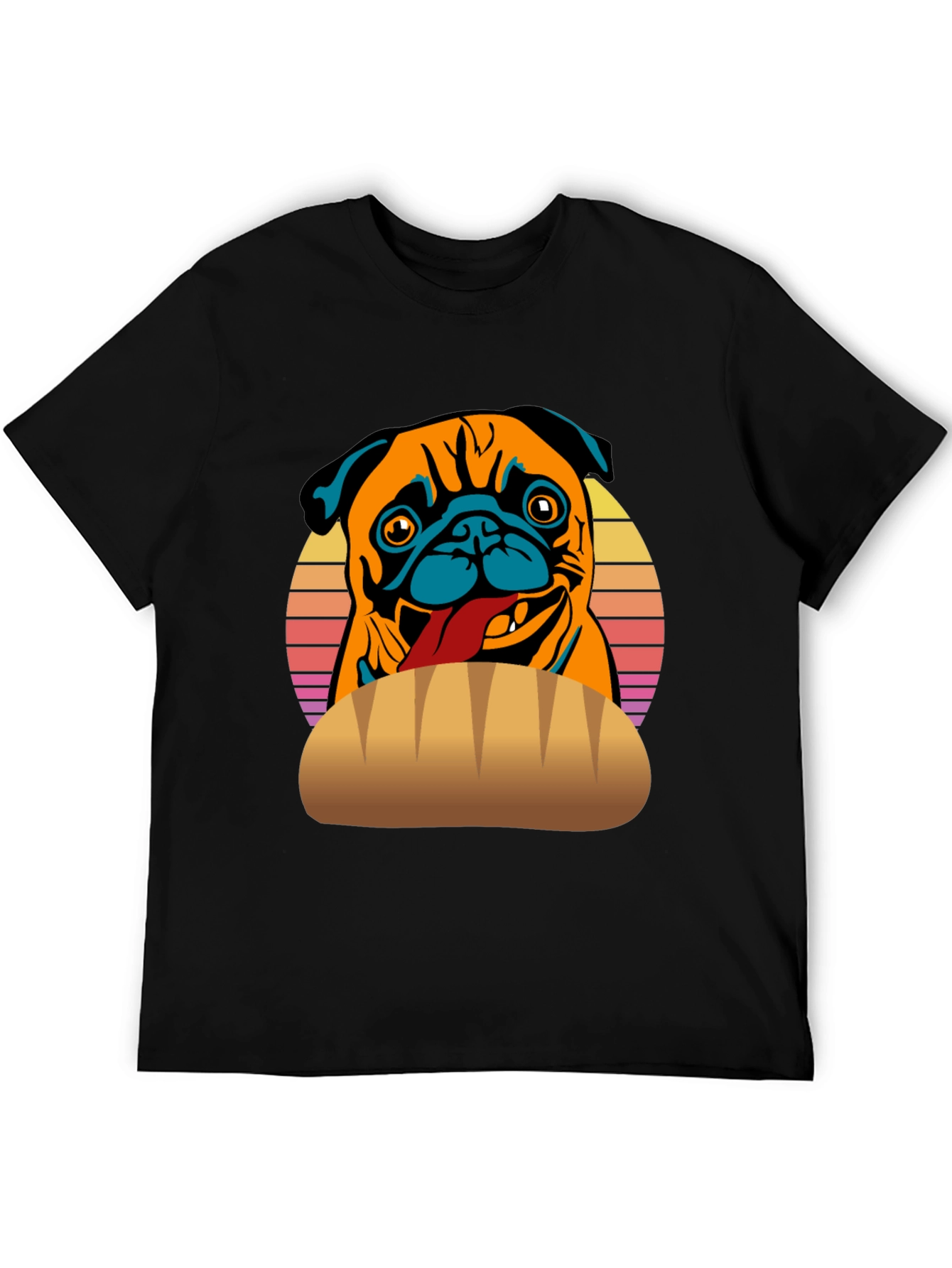 Pug in a Bun T-Shirt - Funny Dog Tee