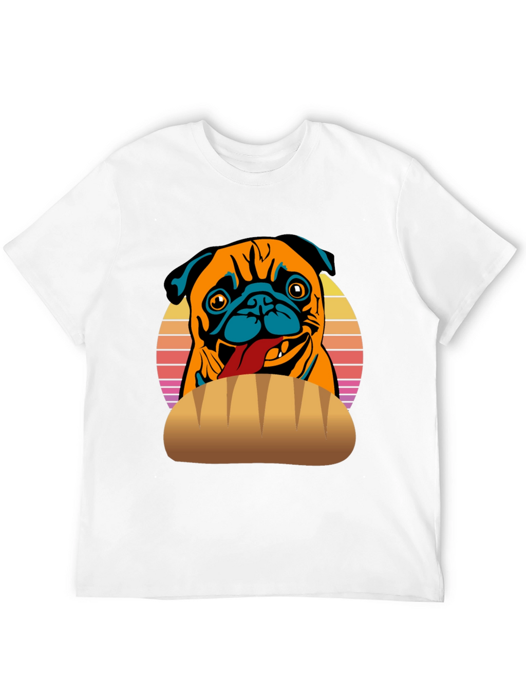 Pug in a Bun T-Shirt - Funny Dog Tee