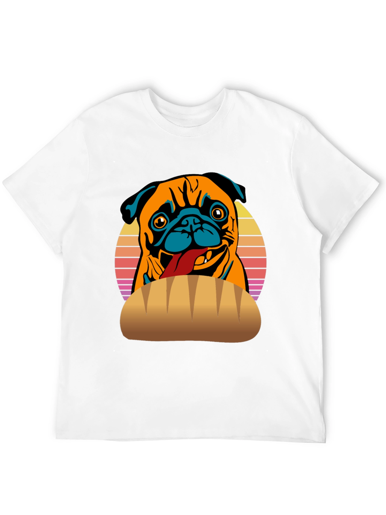 Pug in a Bun T-Shirt - Funny Dog Tee