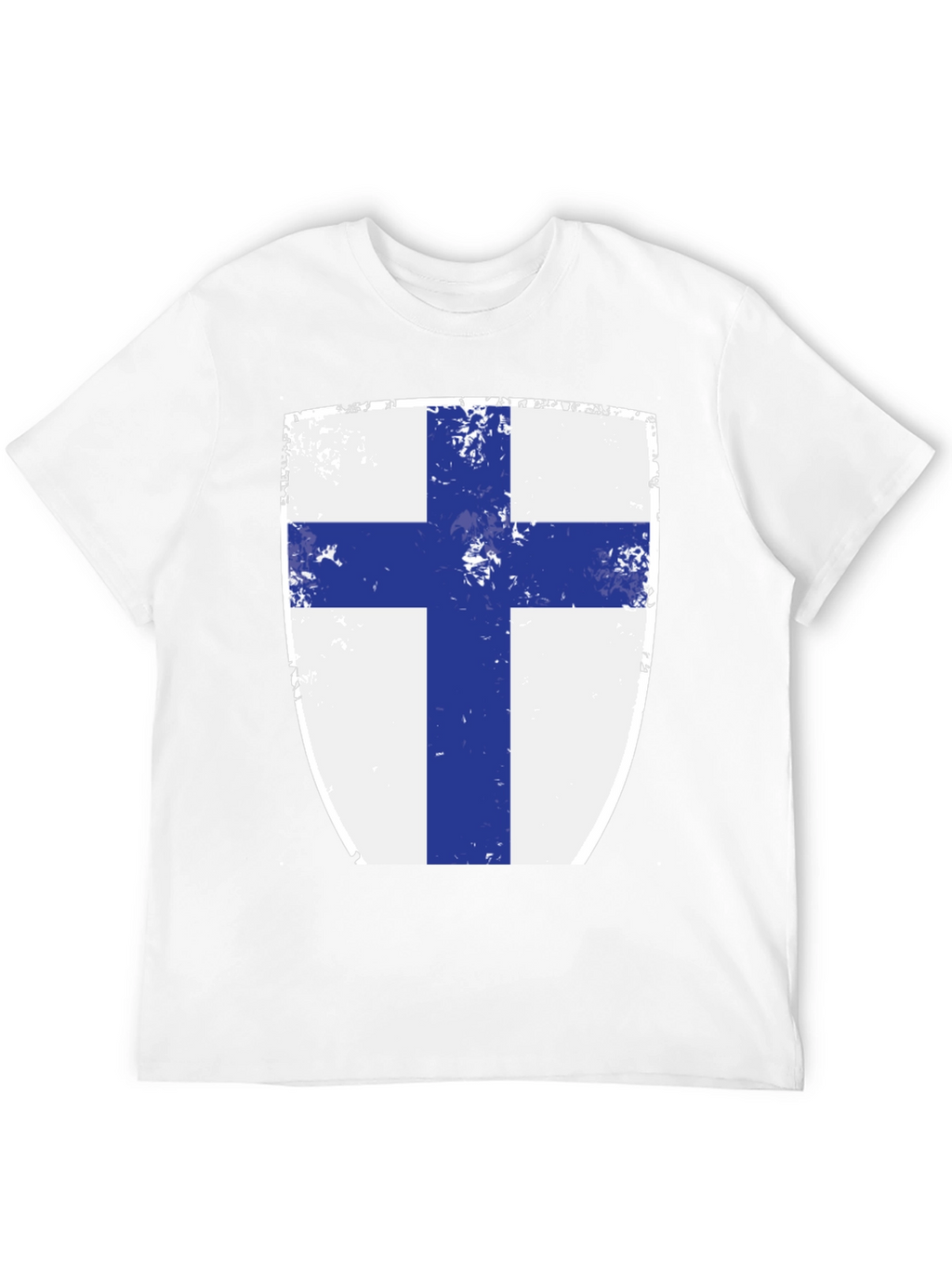 Finnish Flag Shield T-Shirt - Distressed Design