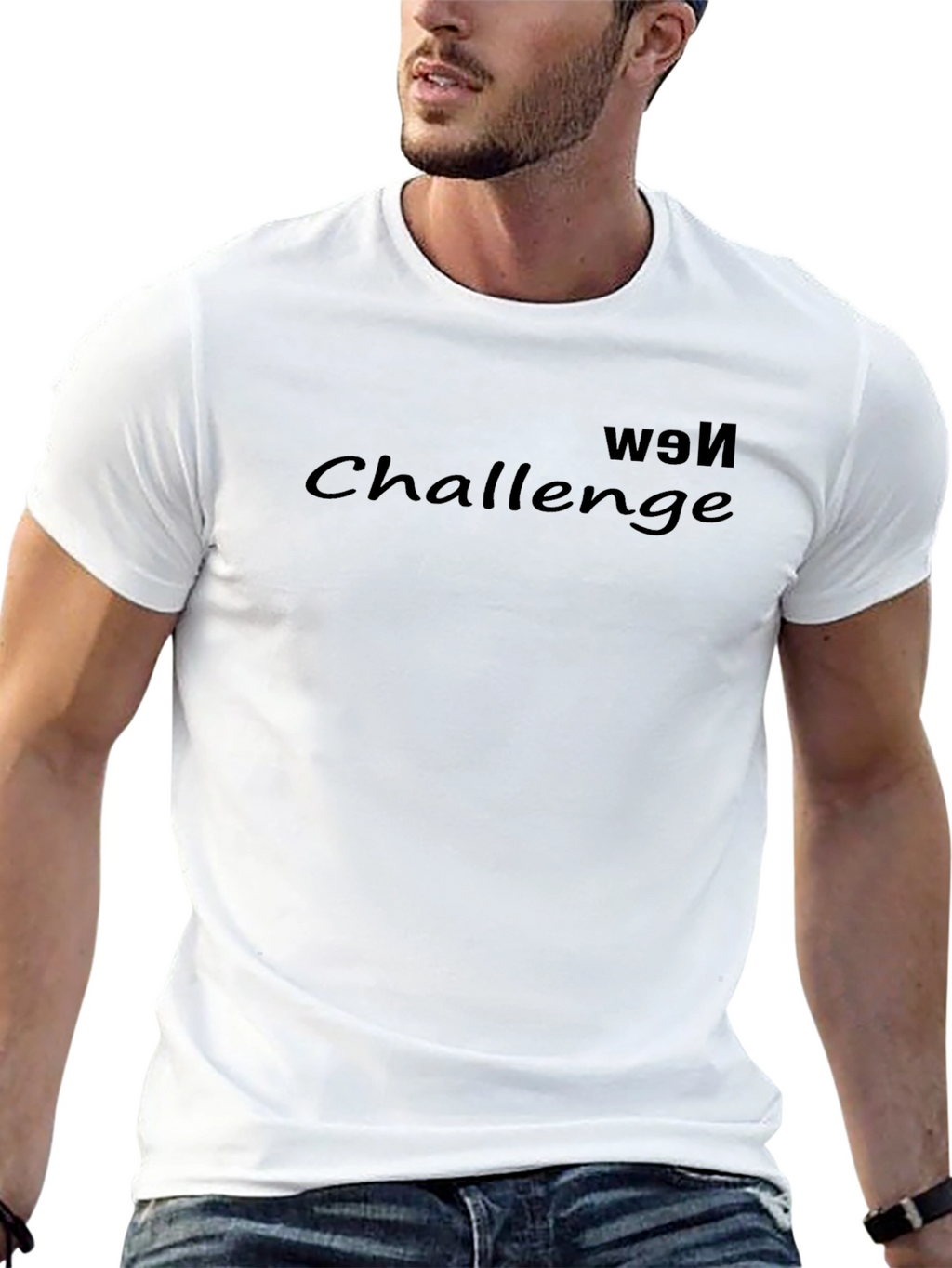 New Challenge Black Graphic T-Shirt