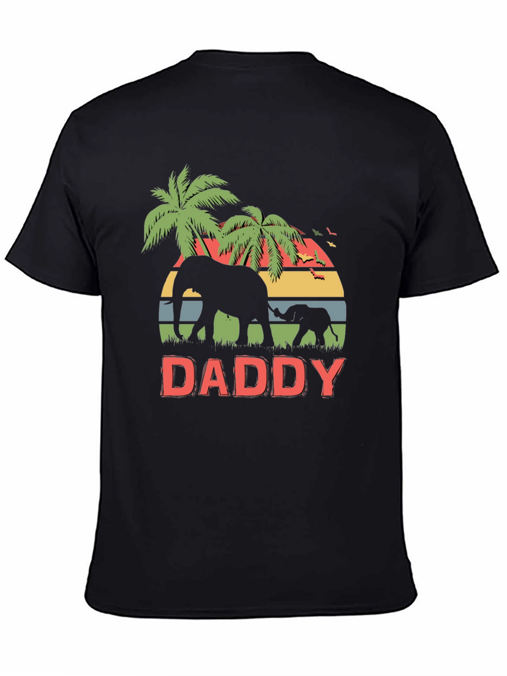 Daddy Elephant Graphic T-Shirt Retro Style