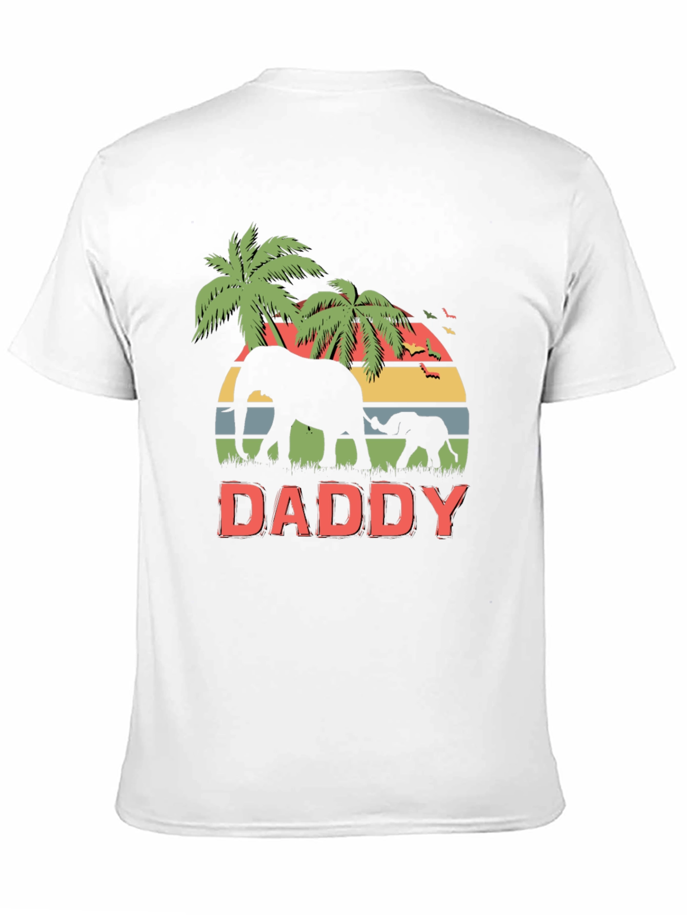 Daddy Elephant Graphic T-Shirt Retro Style