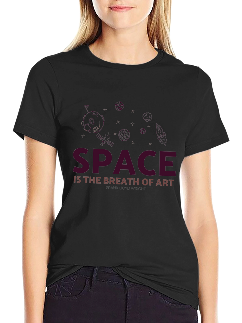 Space is the Breath of Art Black T-Shirt