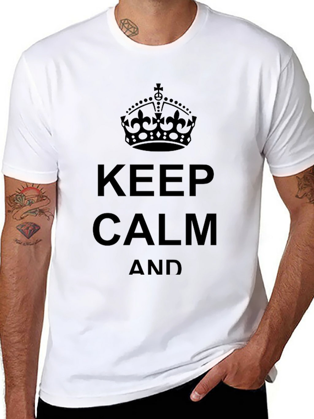 Keep Calm Graphic Tee - Black Cotton Casual T-Shirt