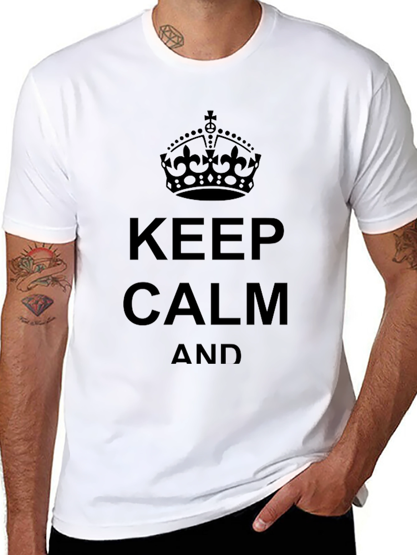 Keep Calm Graphic Tee - Black Cotton Casual T-Shirt
