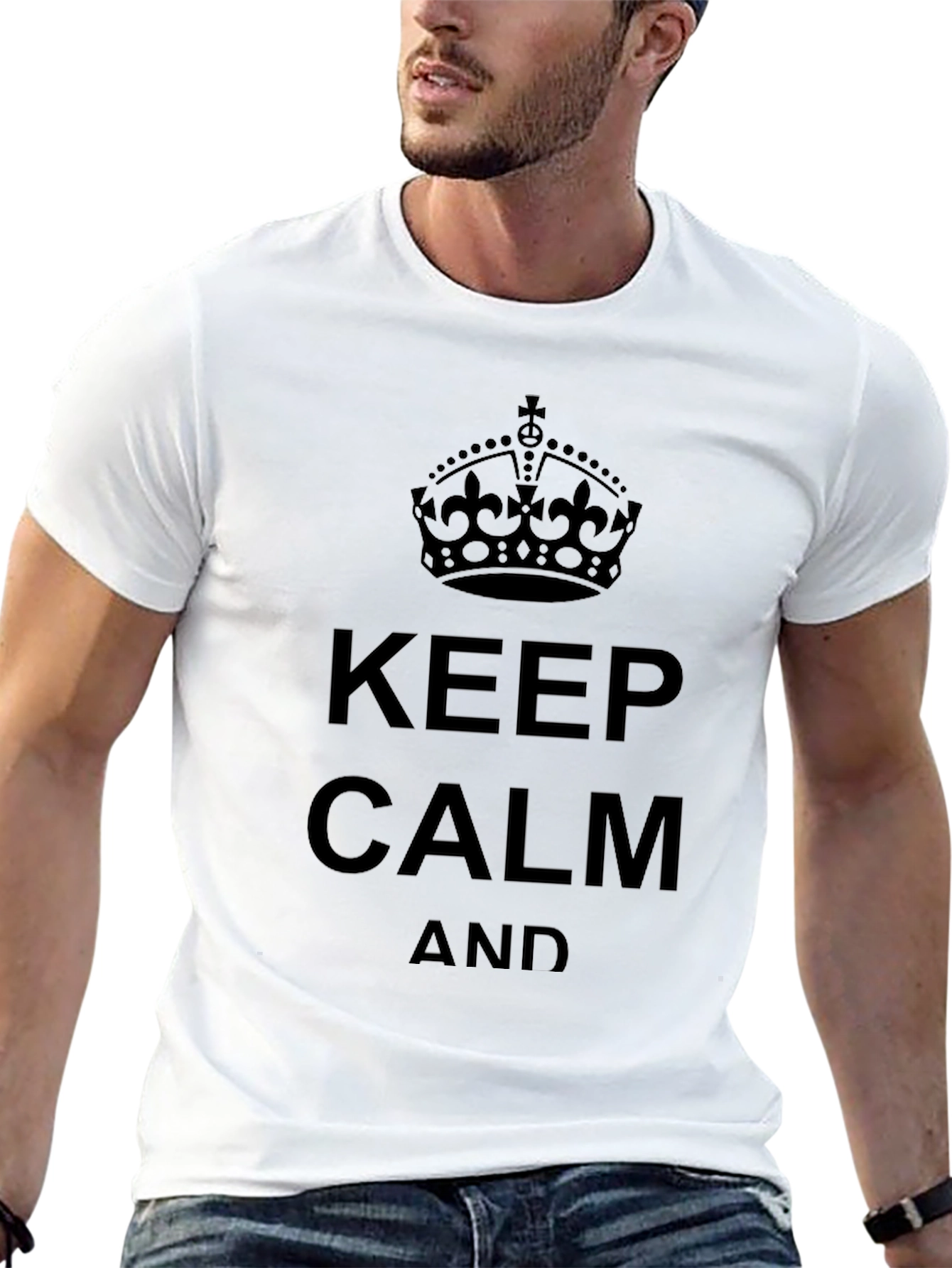 Keep Calm Graphic Tee - Black Cotton Casual T-Shirt