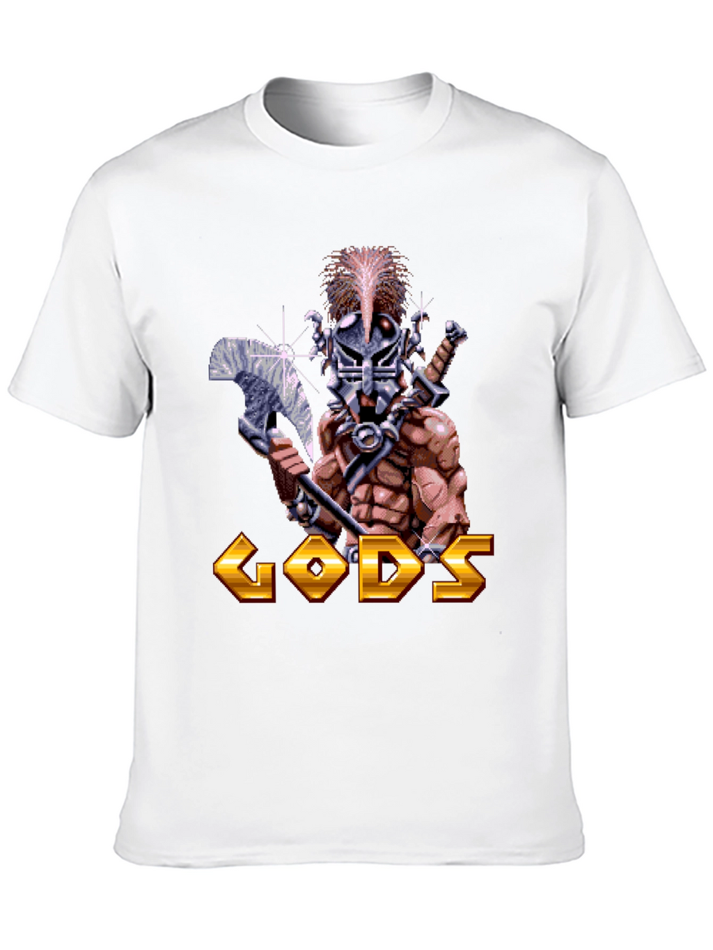 Gods T-Shirt - Retro Pixel Art Warrior